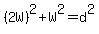 %282W%29%5E2%2BW%5E2=d%5E2