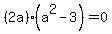 %282a%29%28a%5E2-3%29=0