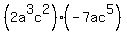 %282a%5E3c%5E2%29%28-7ac%5E5%29