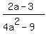 %282a-3%29%2F%284a%5E2-9%29