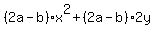 %282a-b%29x%5E2%2B%282a-b%292y
