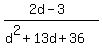 %282d-3%29%2F%28d%5E2+%2B+13d%2B+36%29+