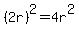 %282r%29%5E2+=+4r%5E2