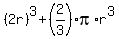 %282r%29%5E3+%2B+%282%2F3%29%2Api%2Ar%5E3