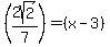 %282sqrt%282%29%2F7%29+=+%28x-3%29