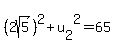 %282sqrt%285%29%29%5E2%2Bu%5B2%5D%5E2=65