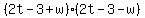 %282t-3%2Bw%29%282t-3-w%29