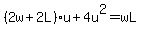 %282w%2B2L%29u%2B4u%5E2=wL