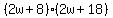 %282w%2B8%29%282w%2B18%29