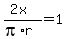 %282x%29%2F%28pi%2Ar%29=+1