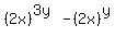 %282x%29%5E%283y%29+-+%282x%29%5Ey