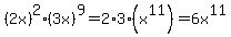 %282x%29%5E2%2A%283x%29%5E9+=+2%2A3%28x%5E11%29+=+6x%5E11