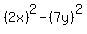 %282x%29%5E2-%287y%29%5E2