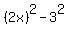 %282x%29%5E2-3%5E2