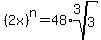 %282x%29%5En+=+48%2Aroot%283%2C3%29