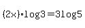 %282x%29log%283%29=3log%285%29