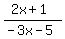%282x%2B1%29%2F%28-3x-5%29