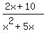 %282x%2B10%29%2F%28x%5E2%2B5x%29