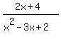 %282x%2B4%29%2F%28x%5E2-3x%2B2%29
