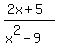 %282x%2B5%29%2F%28x%5E2-9%29