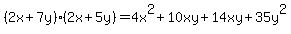 %282x%2B7y%29%282x%2B5y%29=4x%5E2%2B10xy%2B14xy%2B35y%5E2