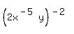 %282x%5E%28-5%29y%29%5E%28-2%29
