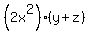 %282x%5E2%29%2A%28y%2Bz%29