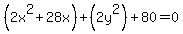 %282x%5E2%2B28x%29%2B%282y%5E2%29%2B80=0