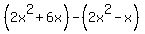 %282x%5E2%2B6x%29-%282x%5E2-x%29%29%2F%28%282x-1%29%28x-3%29%28x%2B3%29%29