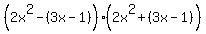 %282x%5E2-%283x-1%29%29%282x%5E2%2B%283x-1%29%29