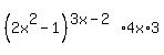 %282x%5E2-1%29%5E%283x-2%29%2A4x%2A3