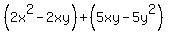 %282x%5E2-2xy%29%2B%285xy-5y%5E2%29