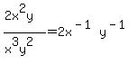 %282x%5E2y%29%2F%28x%5E3y%5E2%29=2x%5E%28-1%29y%5E%28-1%29