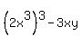 %282x%5E3%29%5E3-3xy