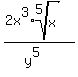 %282x%5E3%2Aroot%285%2Cx%29%29%2F%28y%5E5%29