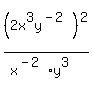 %282x%5E3y%5E%28-2%29%29%5E2+%2F+%28x%5E%28-2%29y%5E3%29