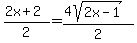 %282x+%2B+2%29%2F2+=+%284sqrt%282x+-+1%29%29%2F2