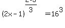 %282x-1%29%5E%282%2A3%2F3%29=16%5E3