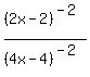 %282x-2%29%5E%28-2%29%2F%284x-4%29%5E%28-2%29