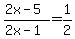 %282x-5%29%2F%282x-1%29=1%2F2