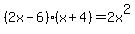 %282x-6%29%28x%2B4%29=2x%5E2