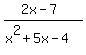 %282x-7%29%2F%28x%5E2%2B5x-4%29