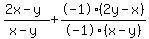%282x-y%29%2F%28x-y%29+%2B+-1%282y-x%29%2F-1%28x-y%29