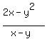 %282x-y%5E2%29%2F%28x-y%29