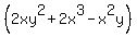 %282xy%5E2%2B2x%5E3-x%5E2y%29