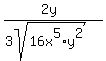 %282y%29%2F%283sqrt%2816x%5E5%2Ay%5E2%29%29