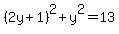 %282y%2B1%29%5E2%2By%5E2=13