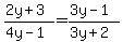 %282y%2B3%29%2F%284y-1%29=%283y-1%29%2F%283y%2B2%29
