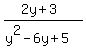 %282y%2B3%29%2F%28y%5E2-6y%2B5%29