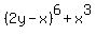 %282y-x%29%5E6+%2B+x%5E3